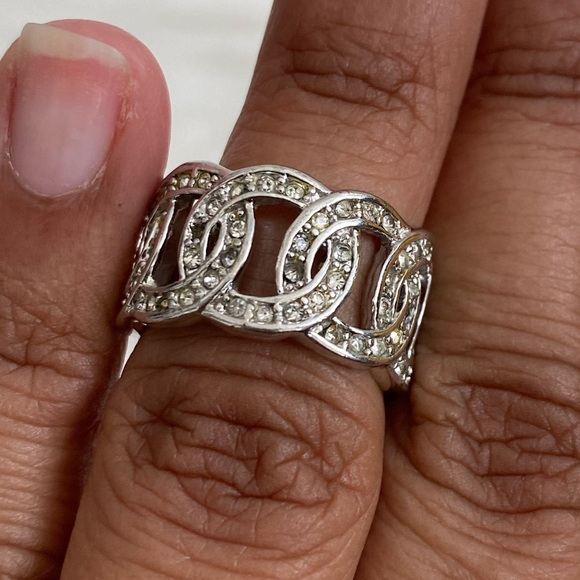 Jewelry - Silver-tone ring with crystals